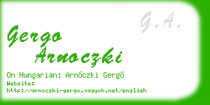 gergo arnoczki business card